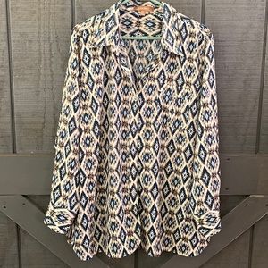 Womans XL Ellen Tracy button down dress shirt blouse